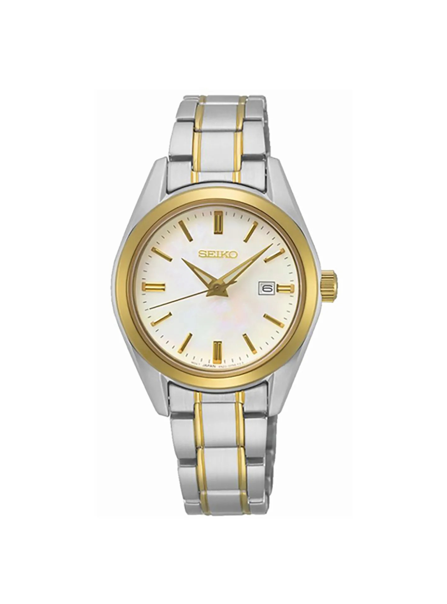 Montre femme Seiko classique acier bicolore date