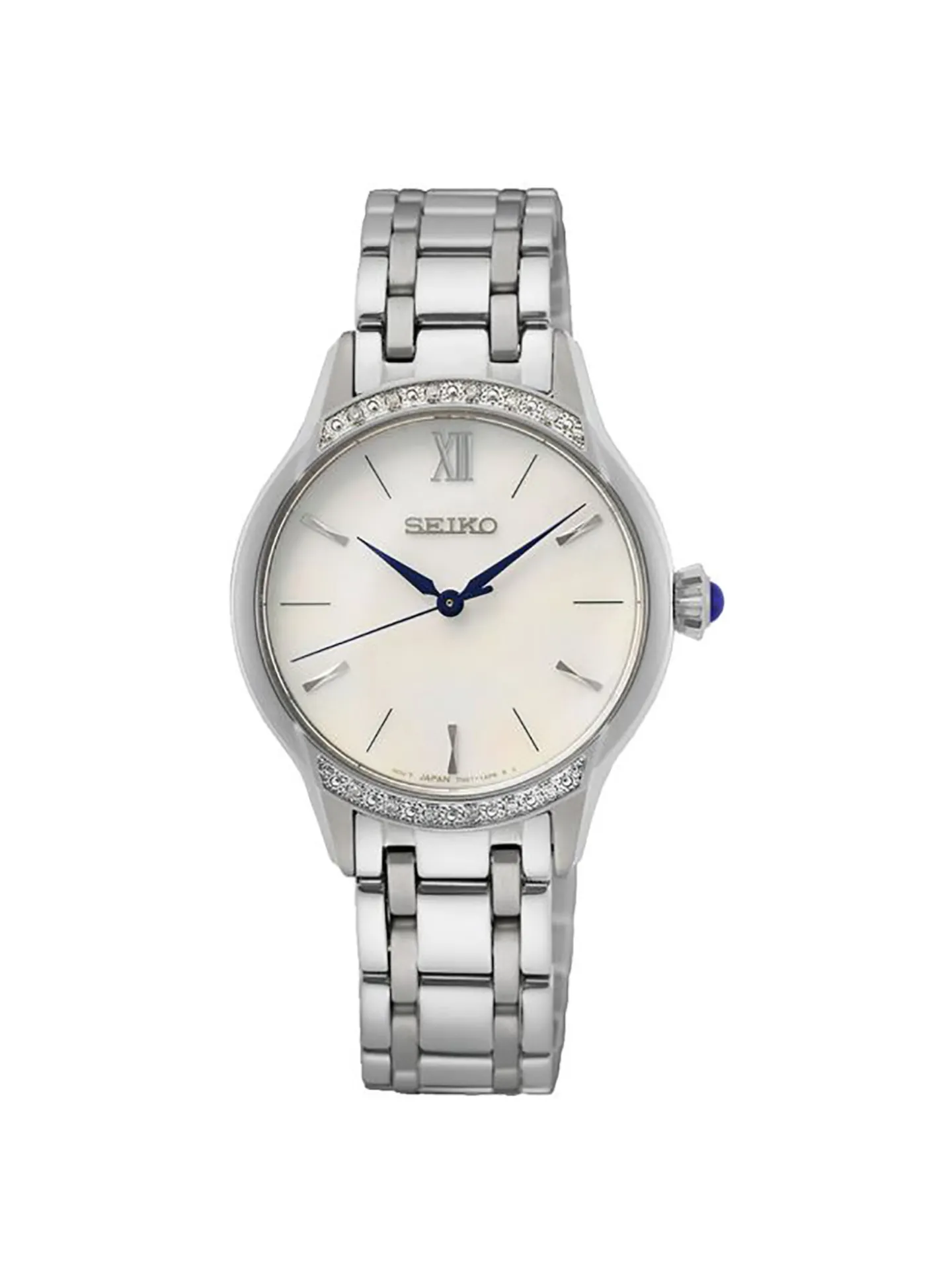 Montre femme Seiko classique acier diamants