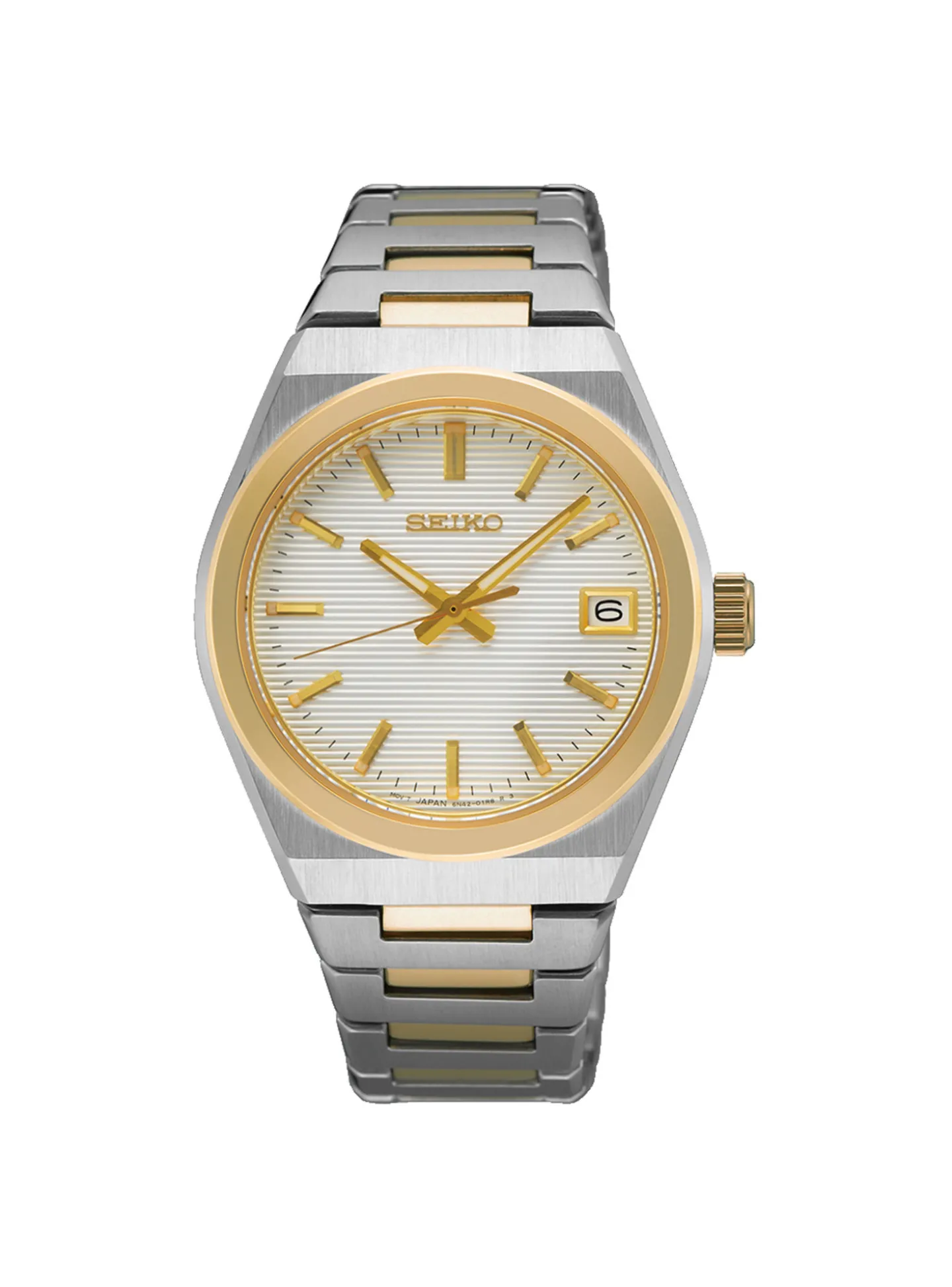 Montre femme Seiko date 1970 bicolore
