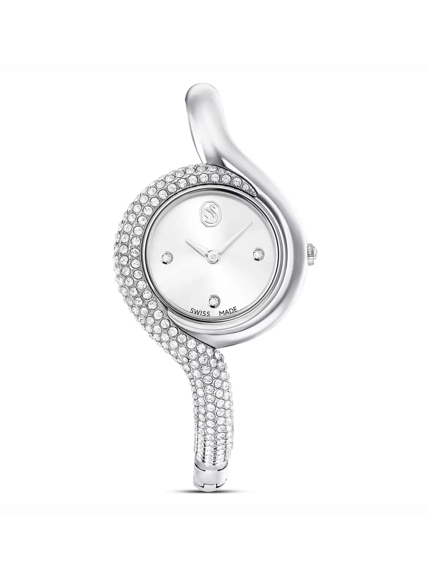 Montre femme Swarovski Dextera asymétrique argentée