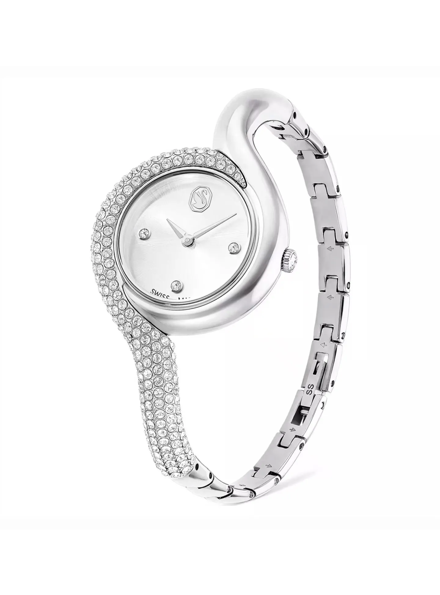 Montre femme Swarovski Dextera asymétrique argentée