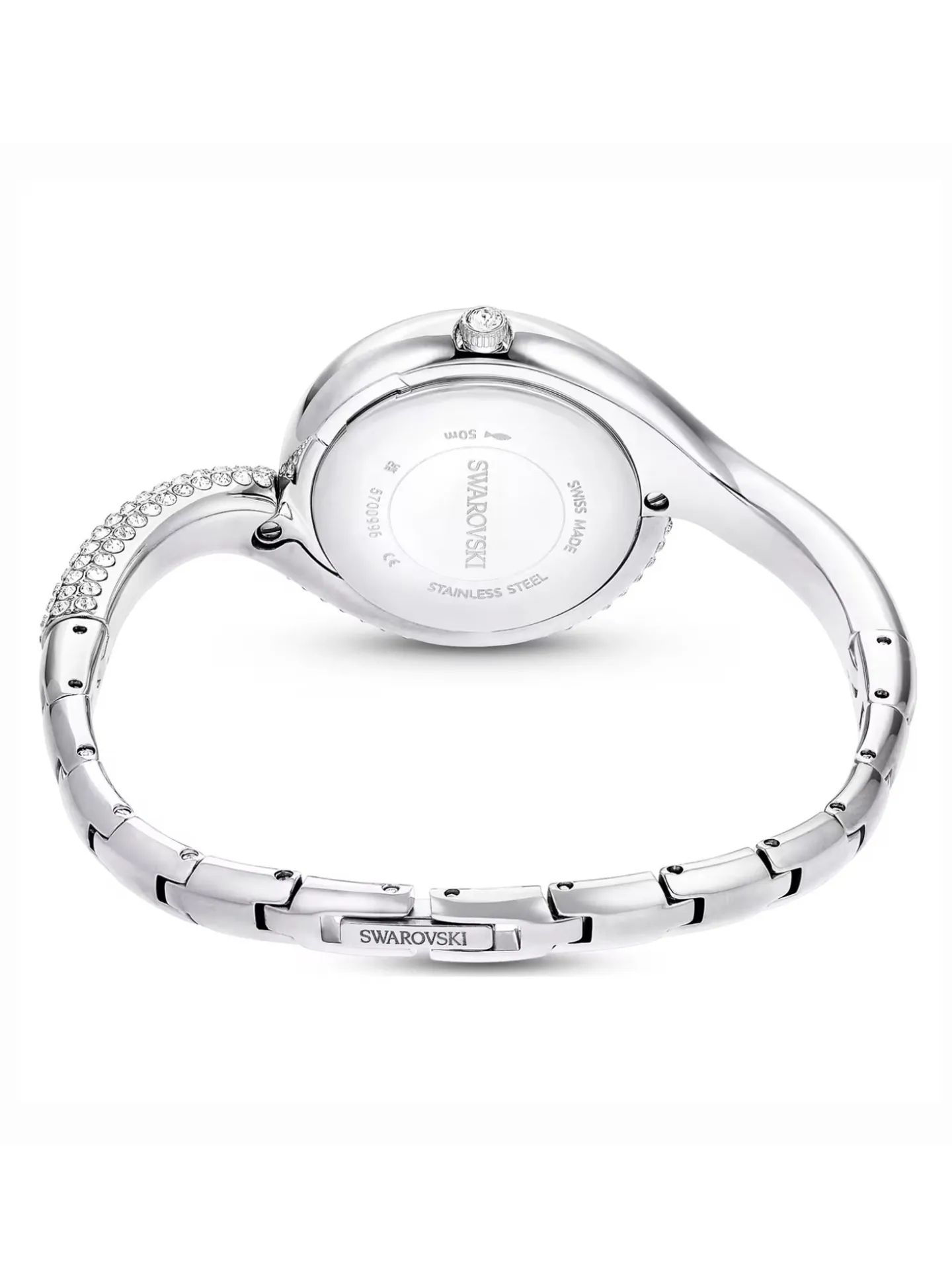 Montre femme Swarovski Dextera asymétrique argentée