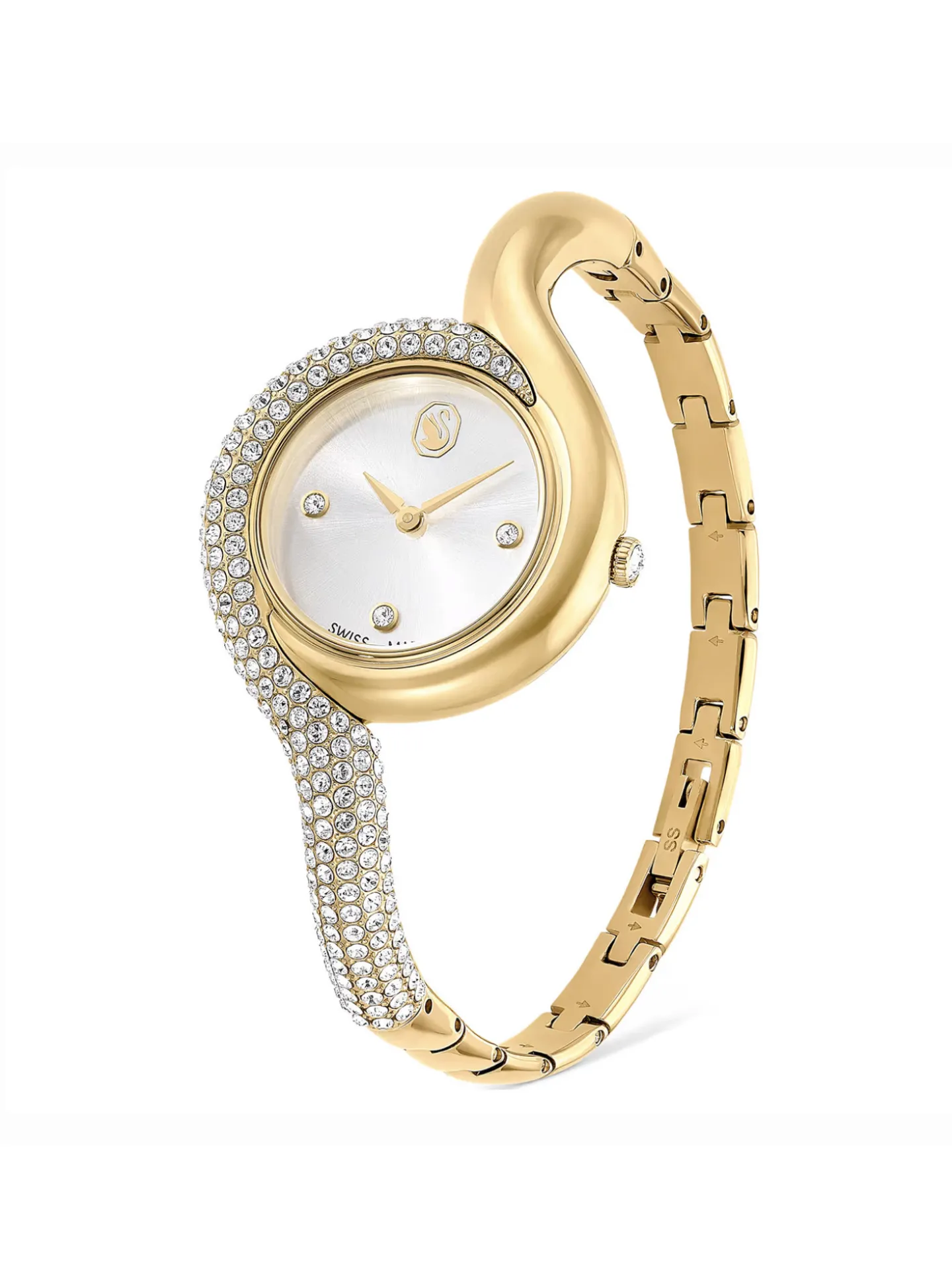 Montre femme Swarovski Dextera asymétrique dorée