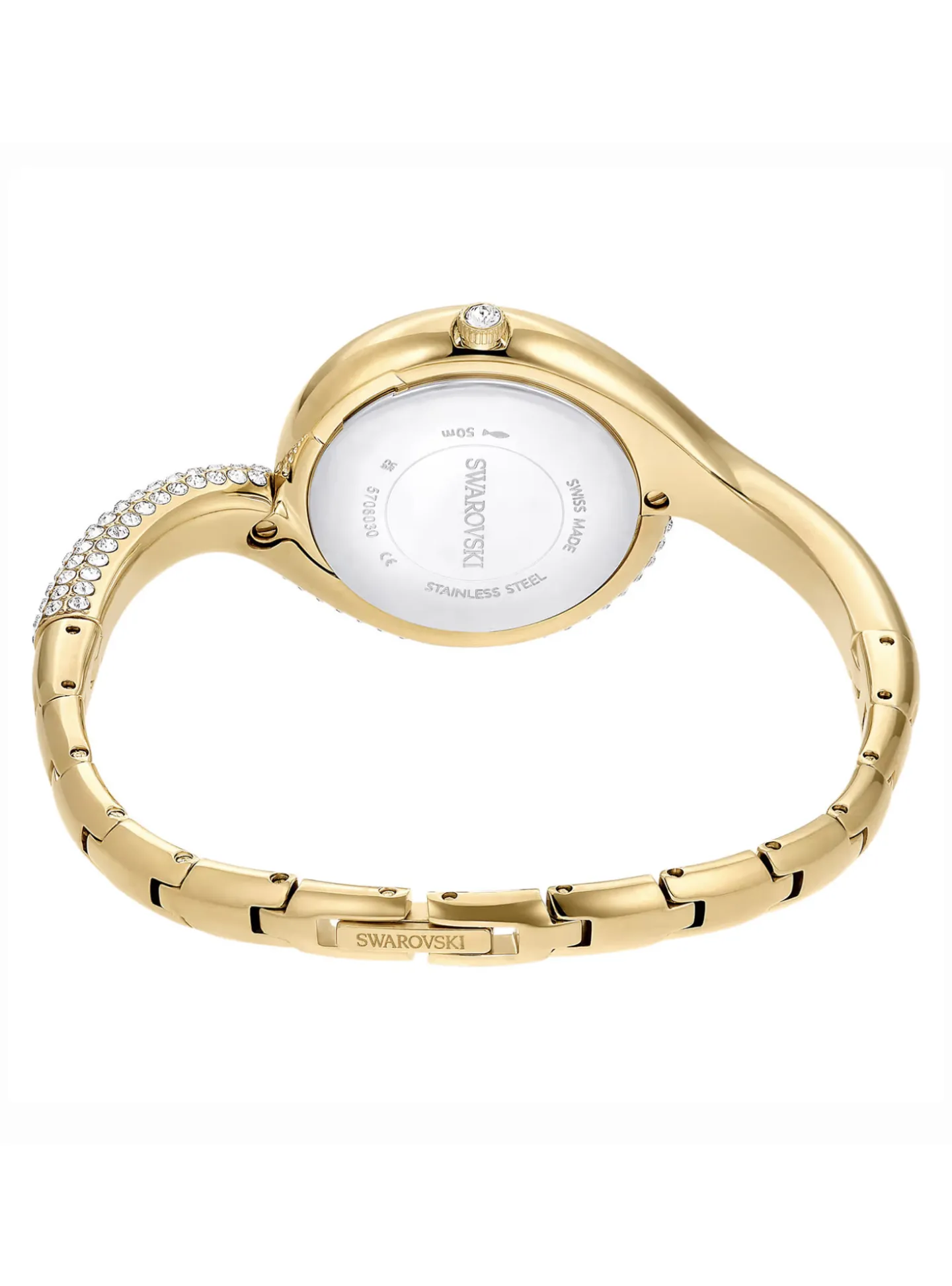 Montre femme Swarovski Dextera asymétrique dorée