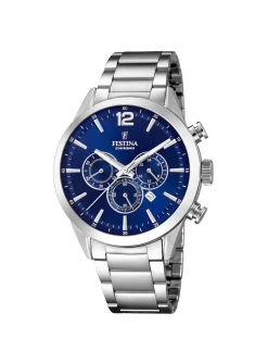 Montre Festina Chronographe acier cadran bleu
