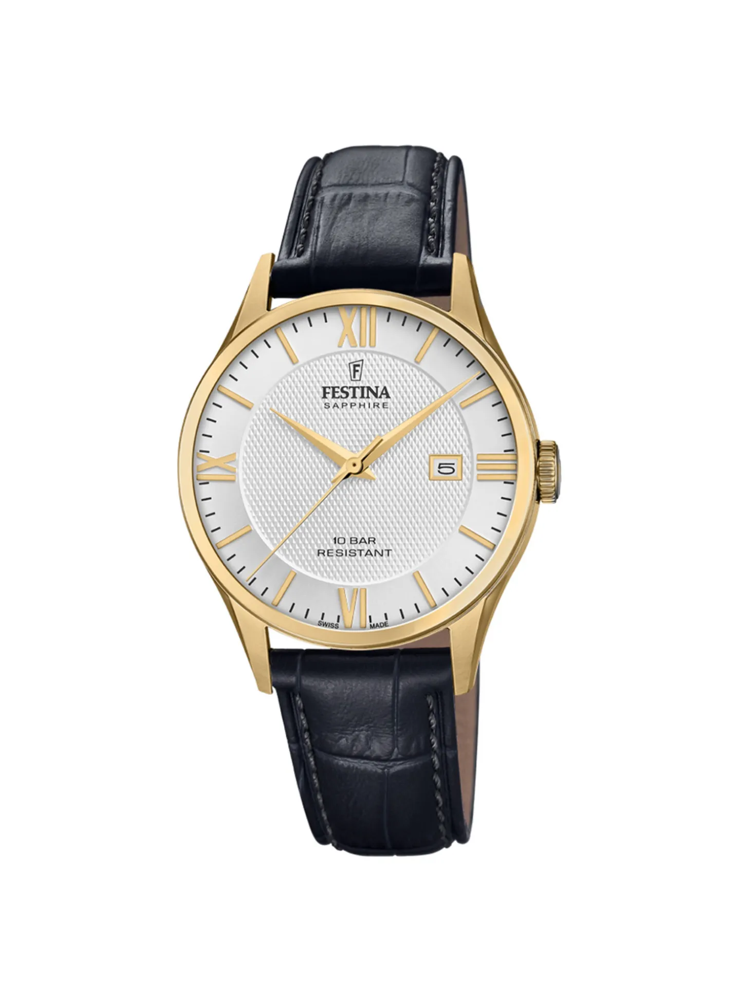 Montre Festina Classique dorée/cuir noir_x005f_x000D_Collection Swiss Made