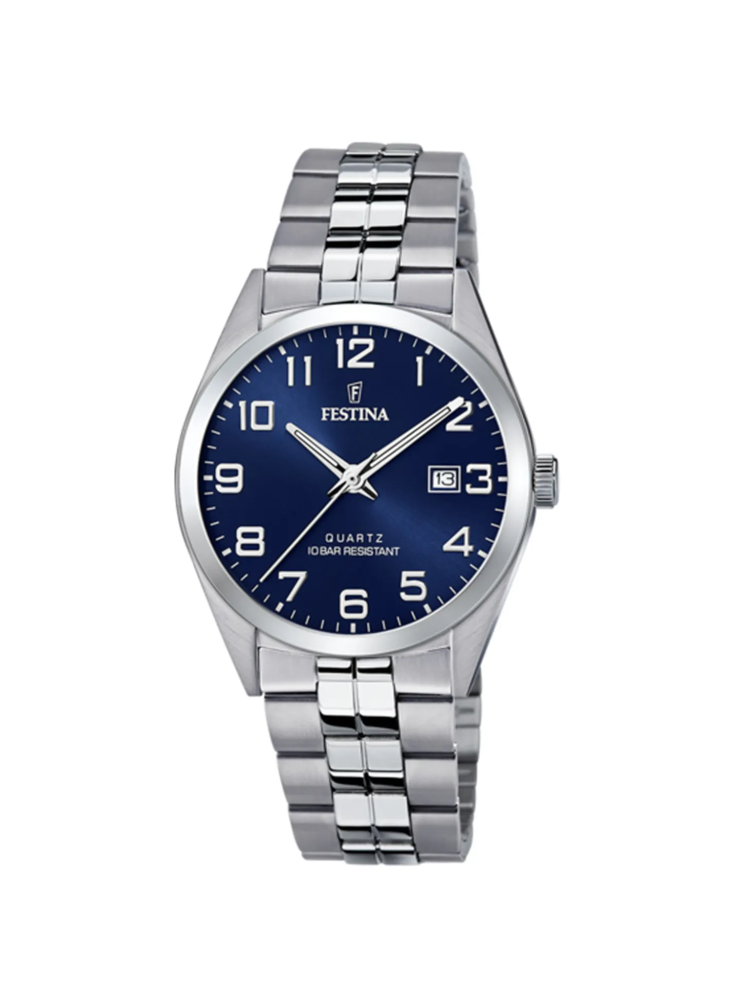 Montre Festina Classique acier cadran bleu