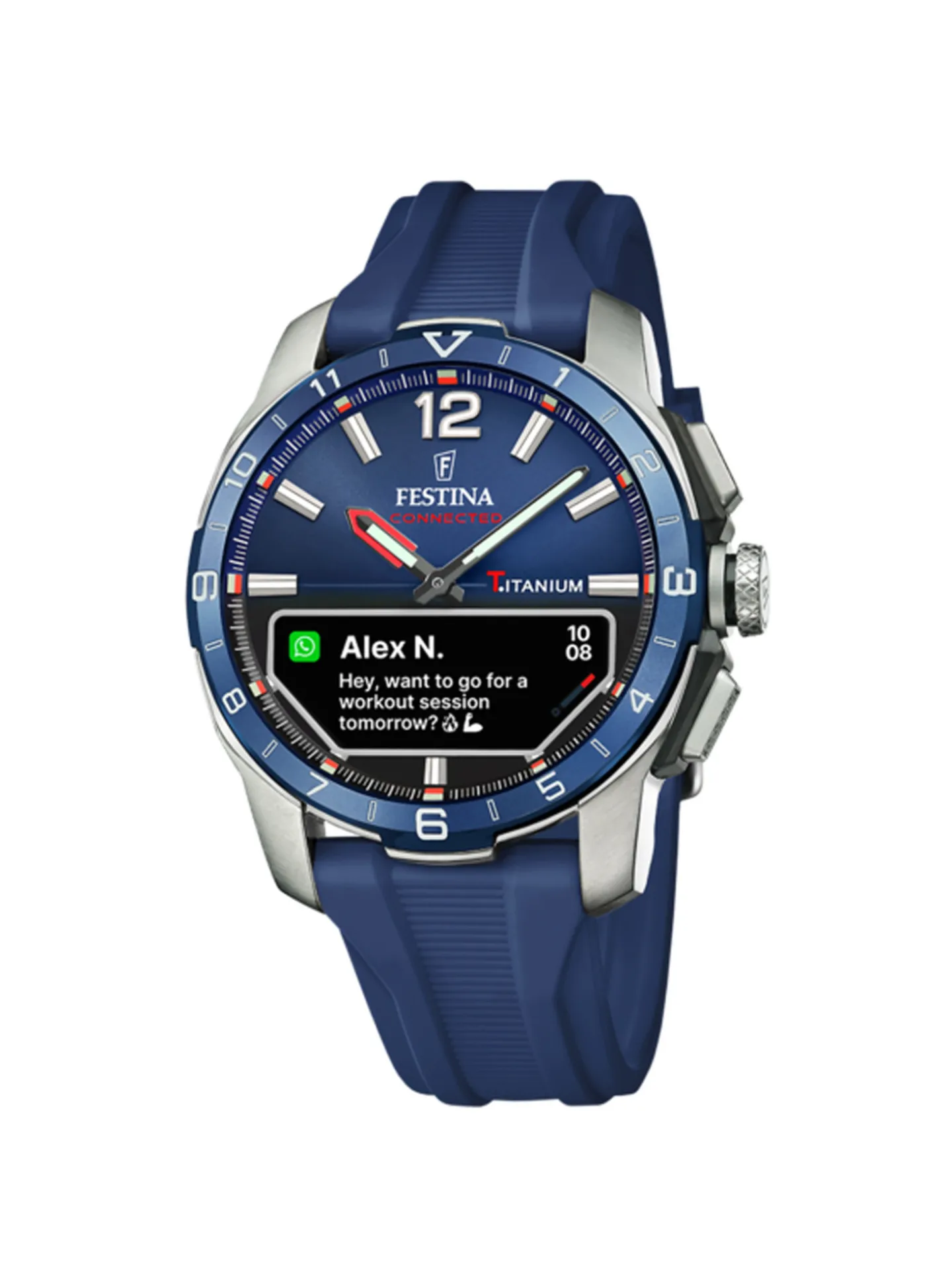 Montre Festina connectée caoutchouc bleu