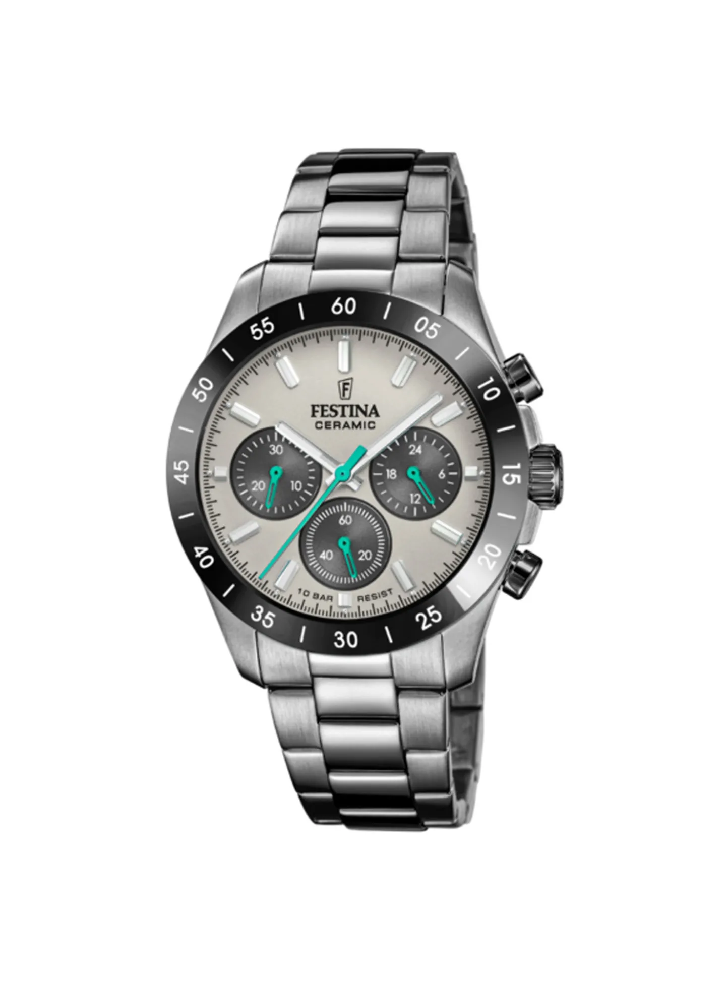 Montre Festina céramique/acier noir chrono