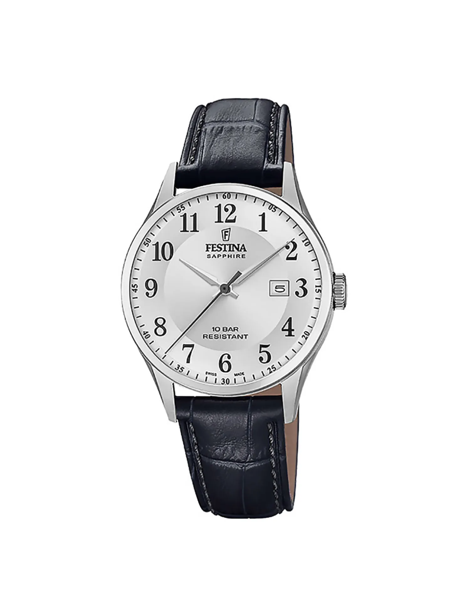Montre Festina cuir noir dateur_x005f_x000D_Collection Swiss Made