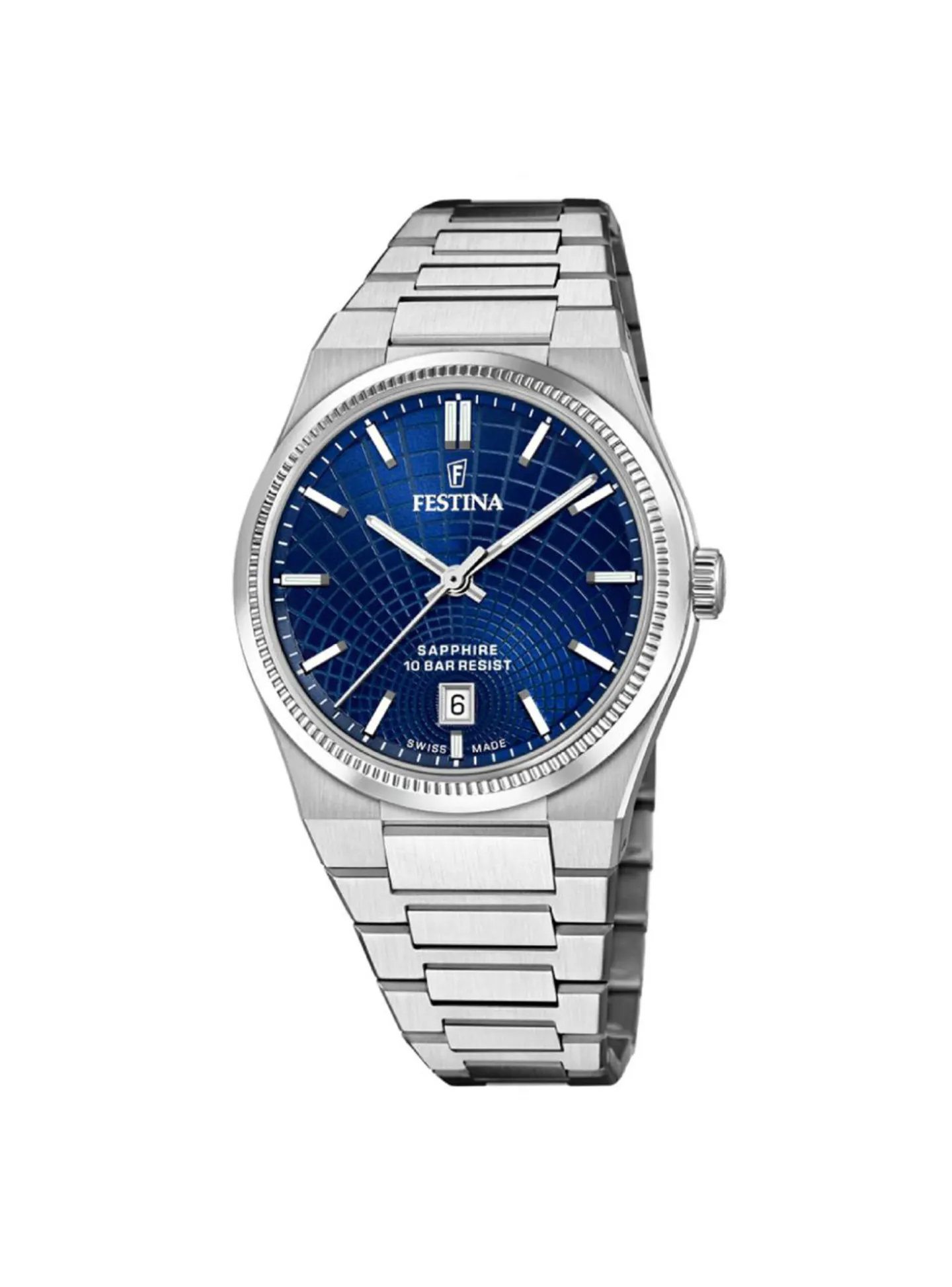 Montre Festina Swiss Made acier cadran bleu