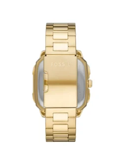 Montre Fossil automatique Inscription acier dore