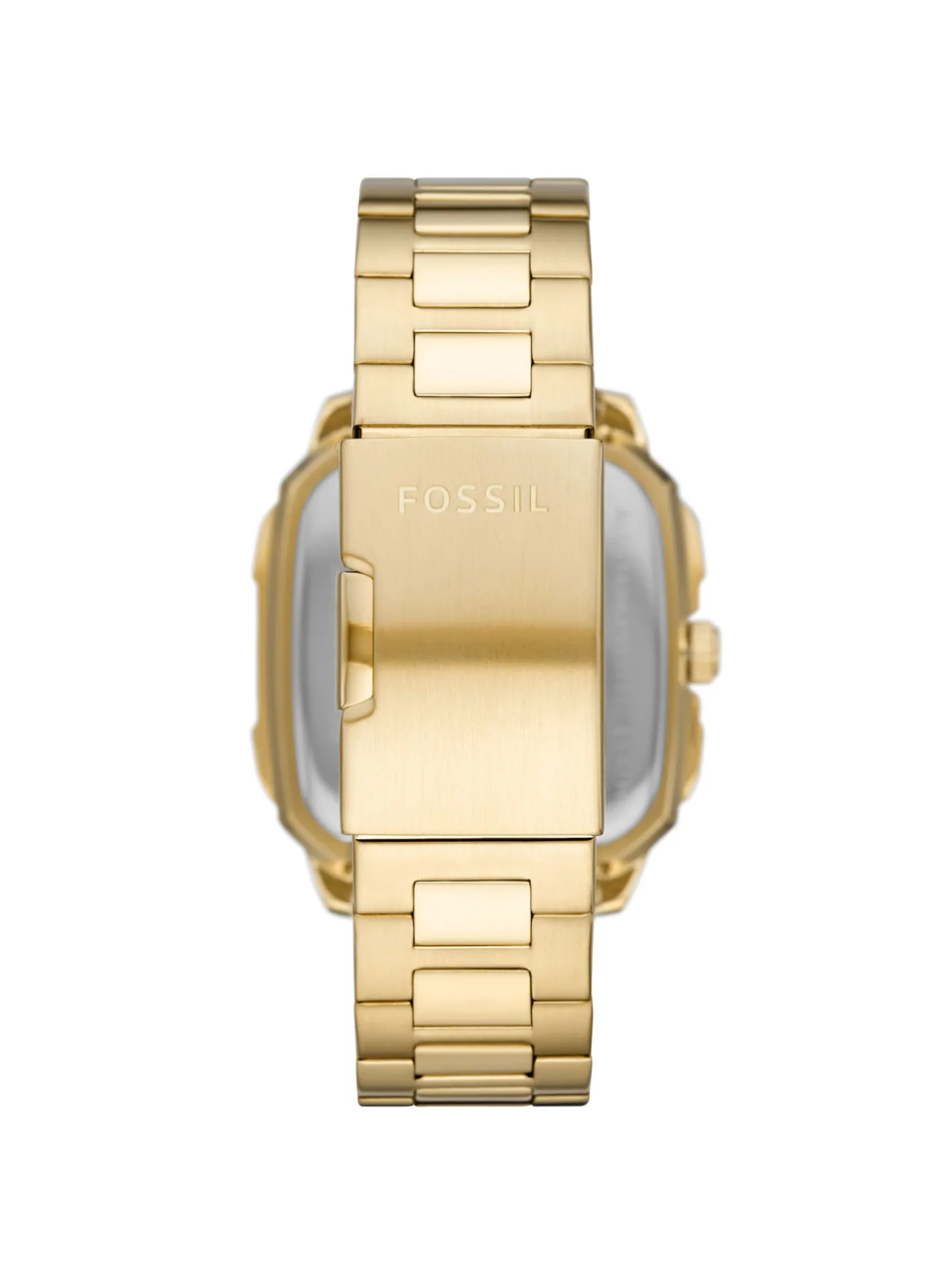 Montre Fossil automatique Inscription acier dore