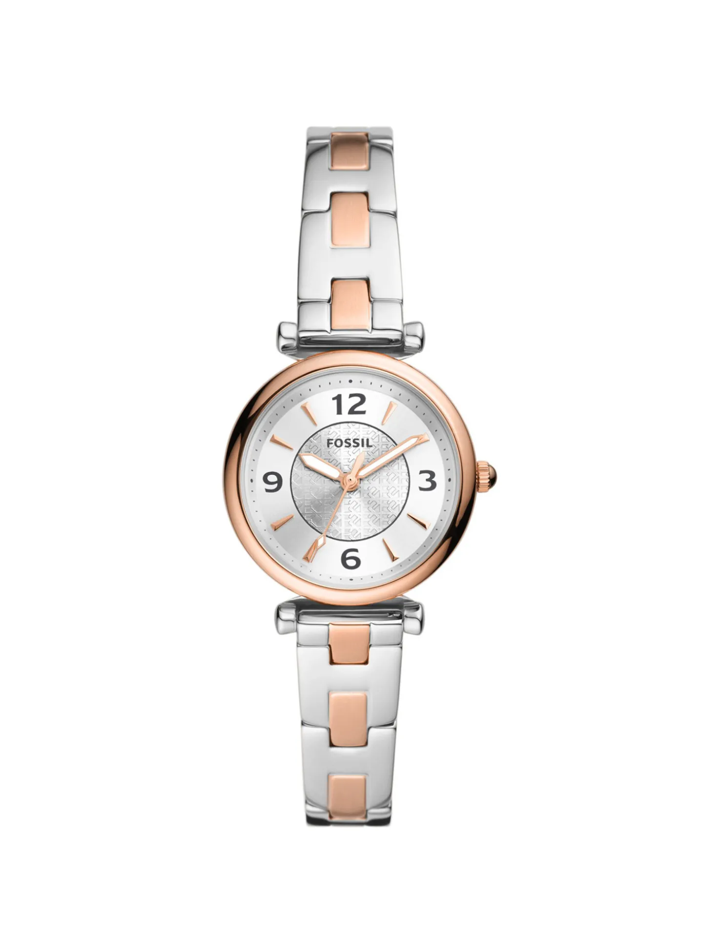 Montre Fossil Carlie acier blanc et rose
