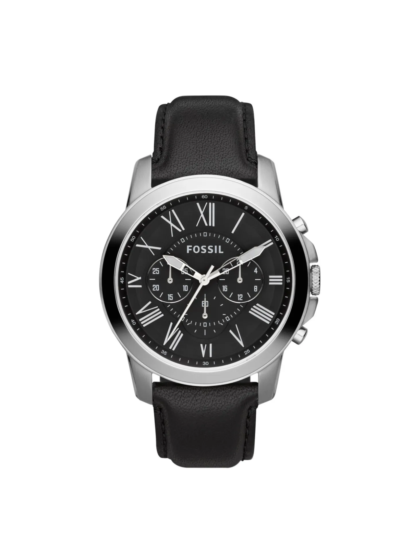 Montre Fossil Grant cuir noir