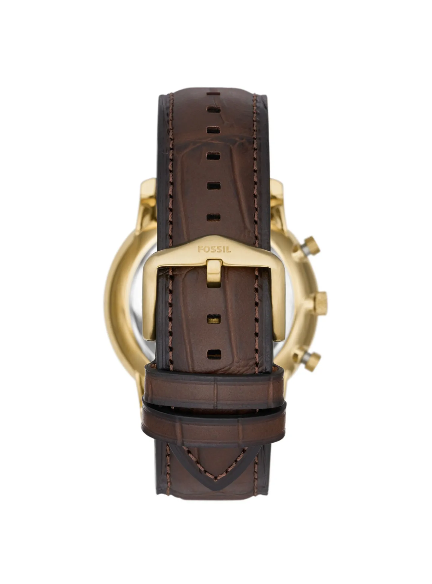 Montre Fossil Minimalist cuir marron motif croco