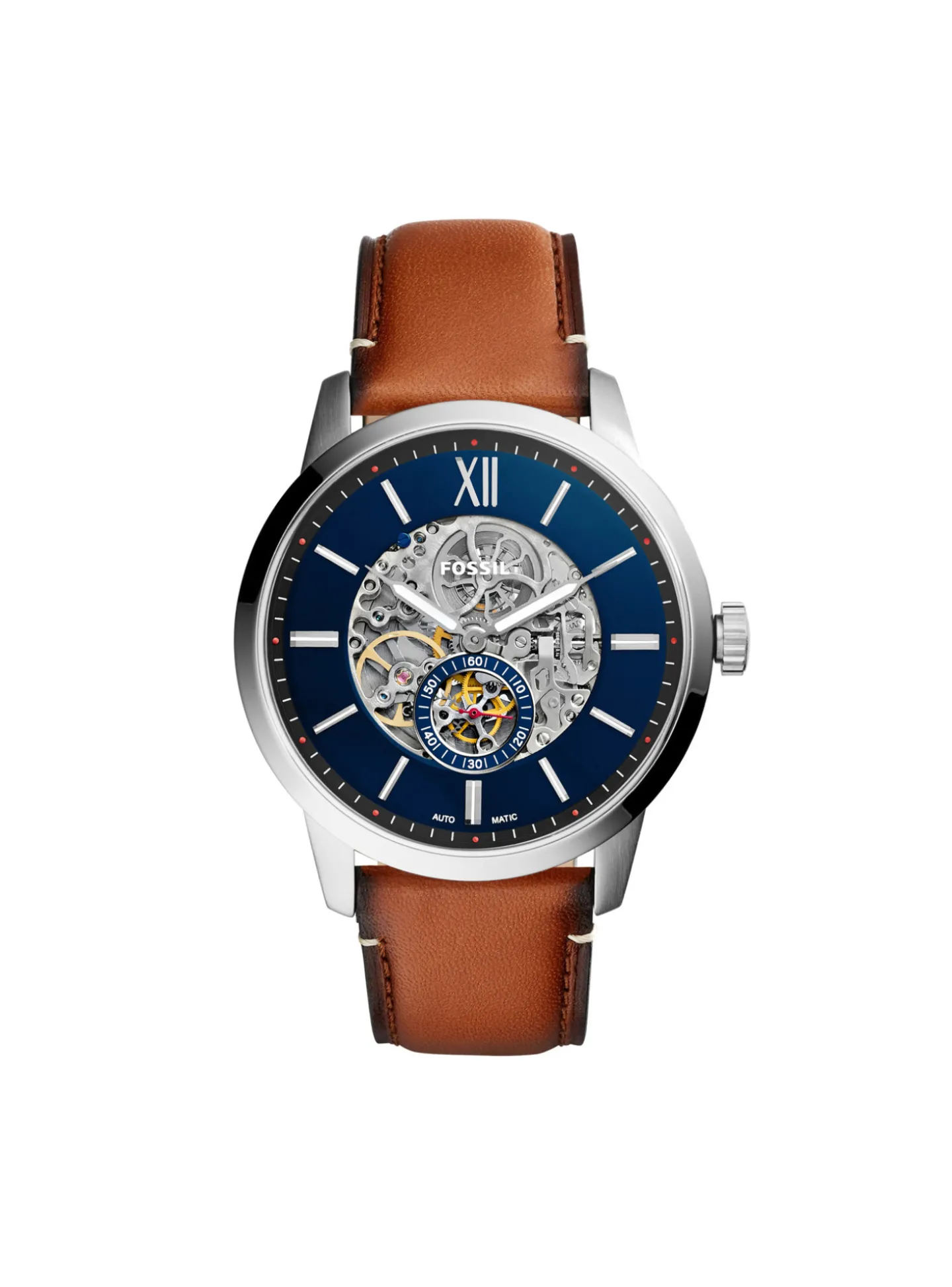 Montre Fossil Townsman automatique cuir marron