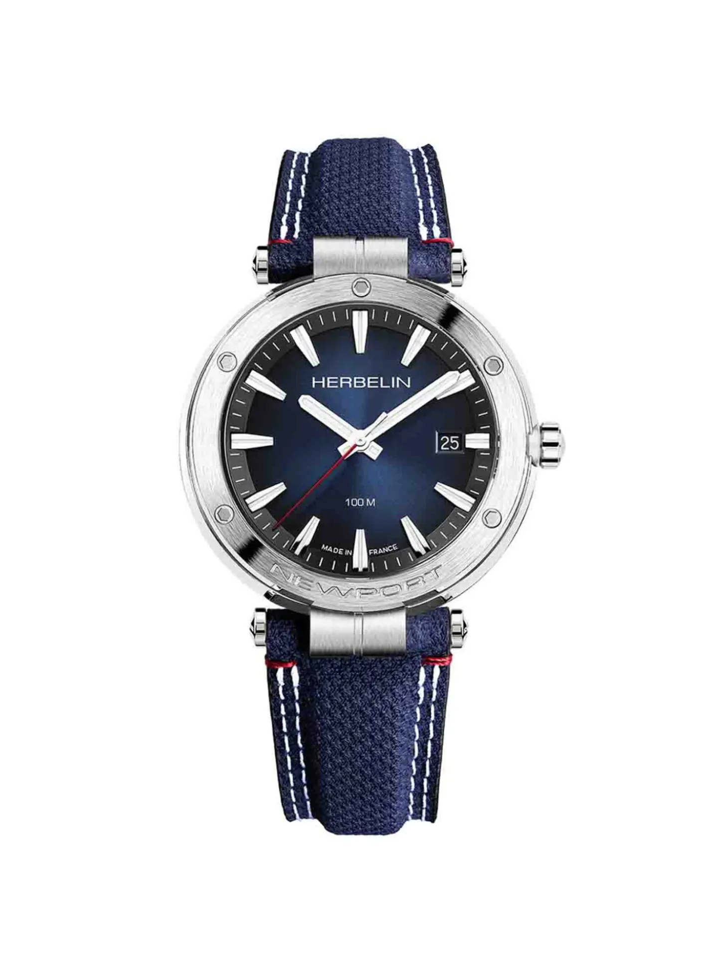 Montre Herbelin Newport bracelet tissu bleu