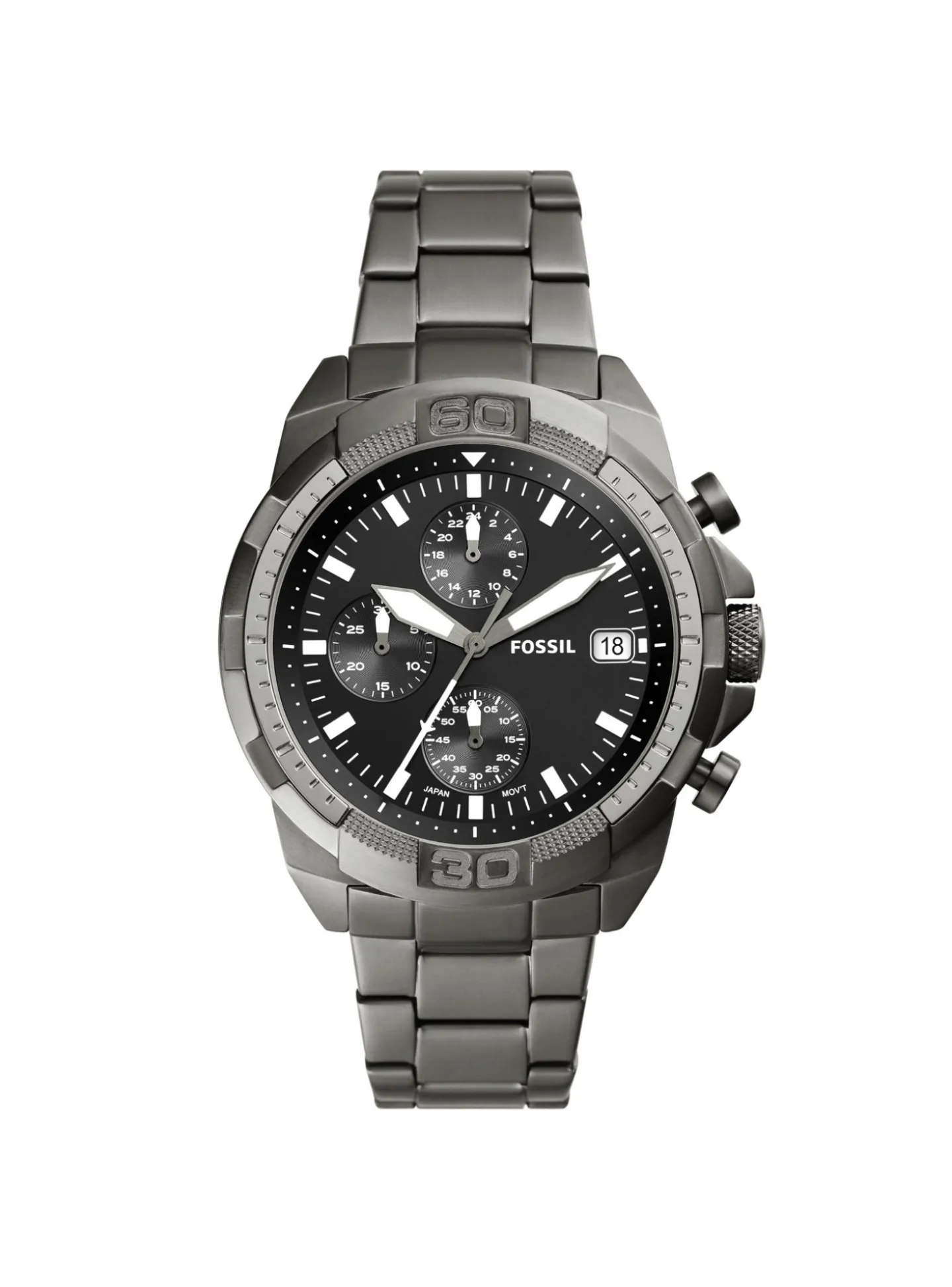 Montre homme Fossil Bronson acier gris
