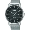 Montre Lorus acier maille milanaise cadran noir