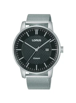Montre Lorus acier maille milanaise cadran noir