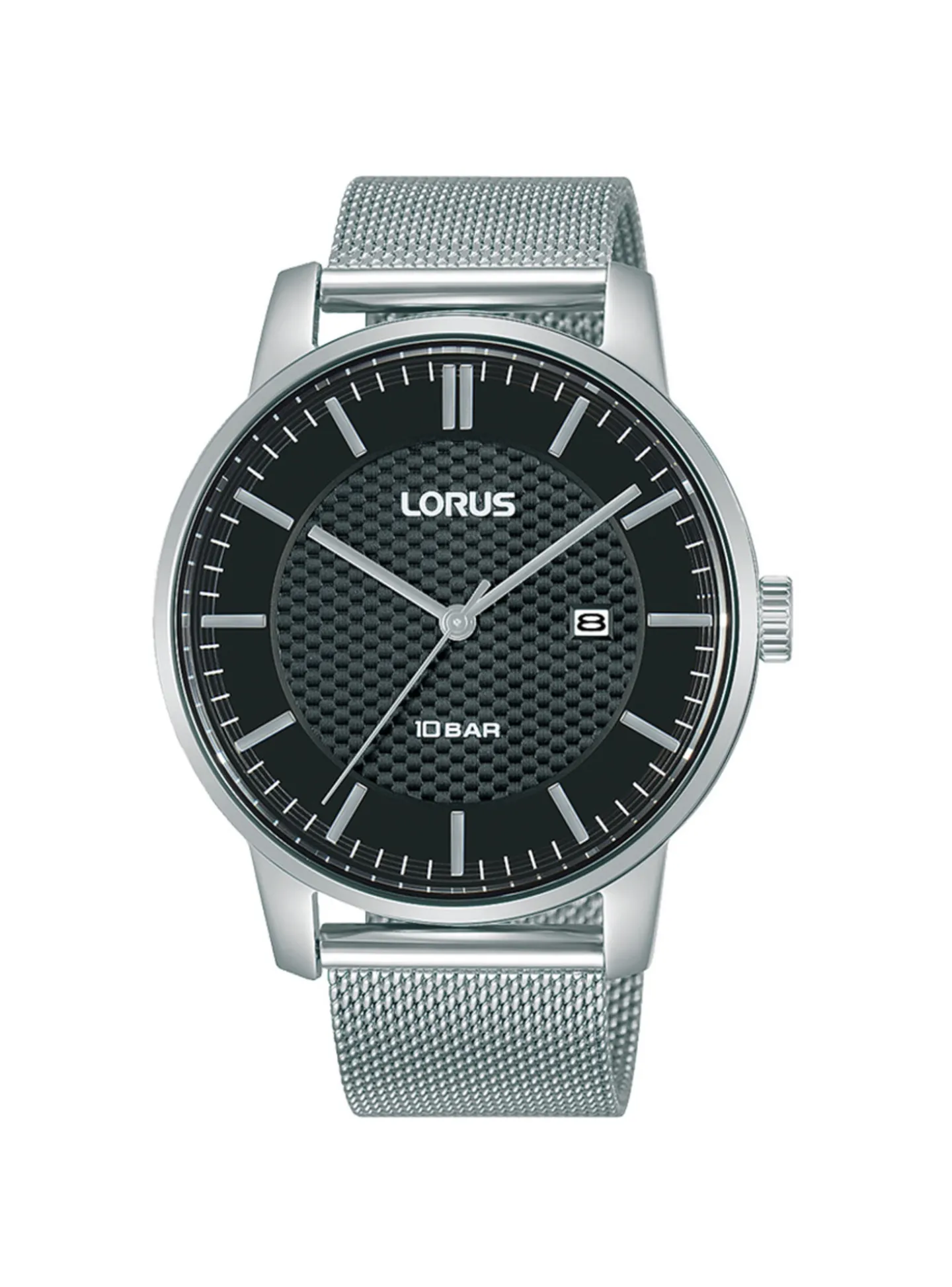 Montre Lorus acier maille milanaise cadran noir