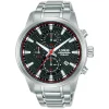 Montre Lorus Sport chrono acier cadran noir/rouge