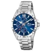 Montre Lotus acier cadran bleu dateur