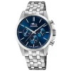 Montre Lotus acier chrono cadran bleu