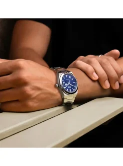 Montre Lotus automatique acier cadran bleu