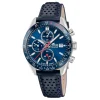 Montre Lotus chrono cuir bleu