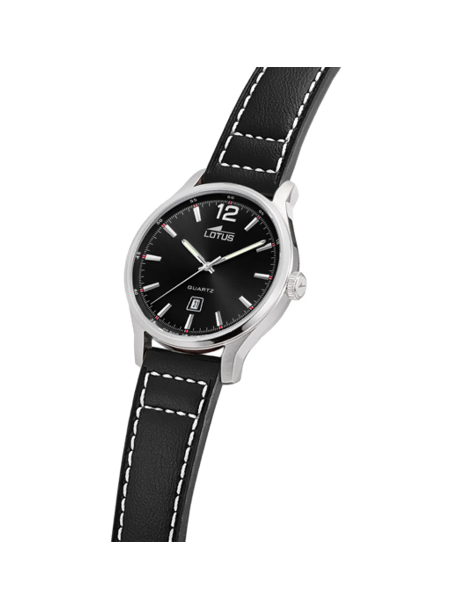Montre lotus classique cuir noir