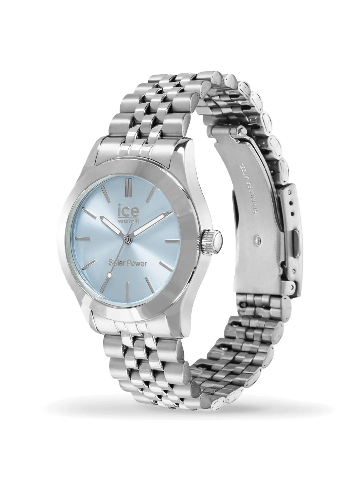 Montre mixte ICE steel solaire_x005f_x000D_- Silver light blue - Small