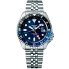 Montre Seiko 5 sports automatique GMT acier_x005f_x000D_cadran bleu