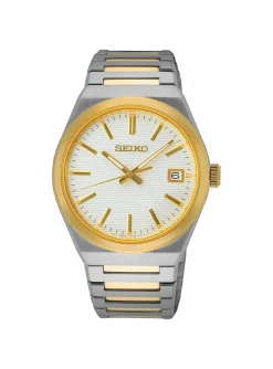 Montre Seiko classique acier bicolore_x005f_x000D_bracelet intégré