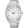 Montre Seiko classique acier cadran blanc date