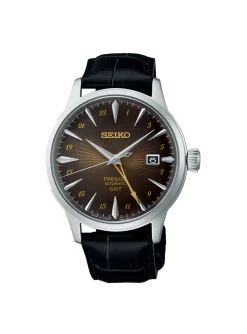 Montre Seiko Presage Cocktail GMT fond brun