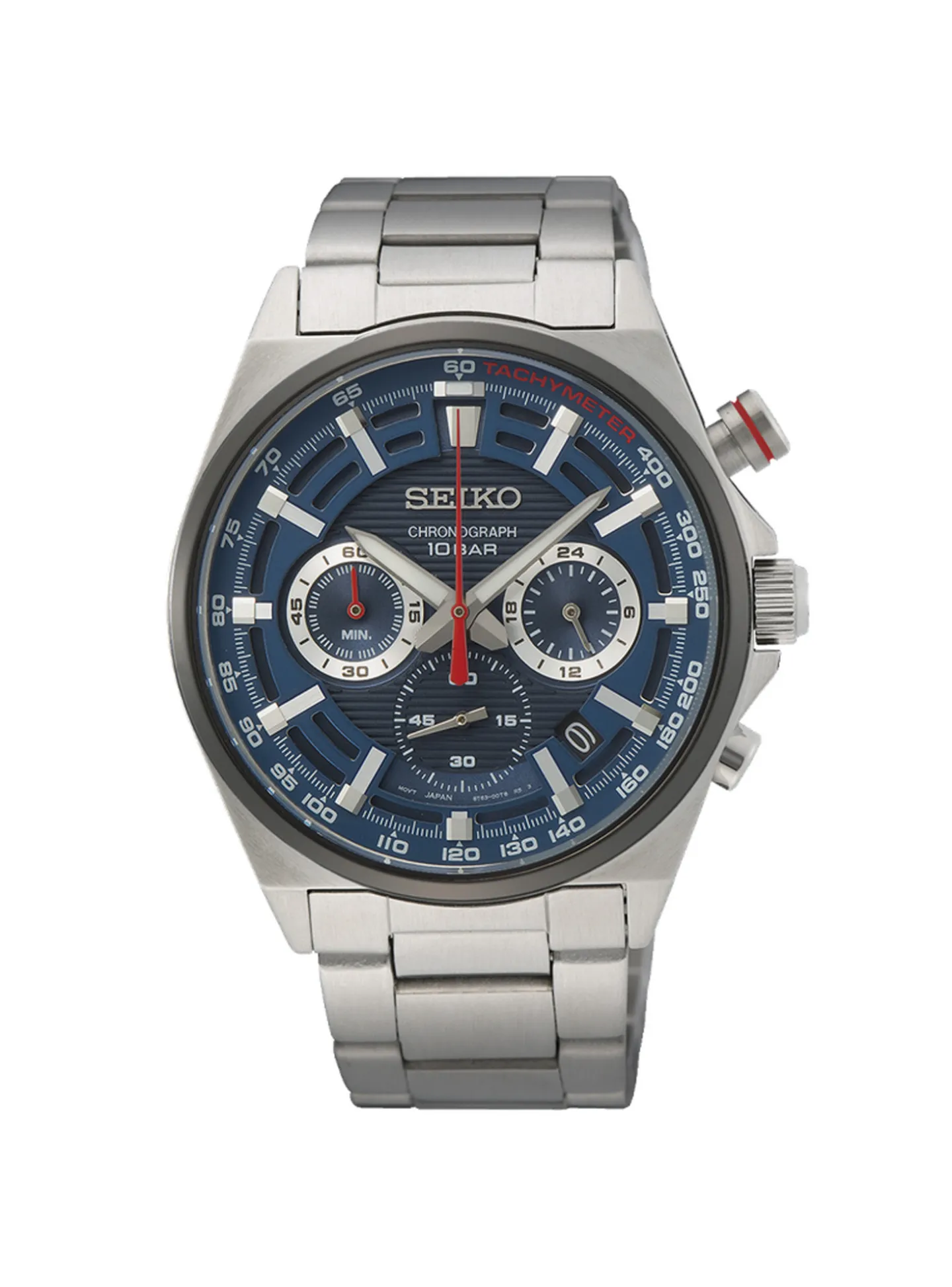 Montre Seiko sport chron acier cadran bleu