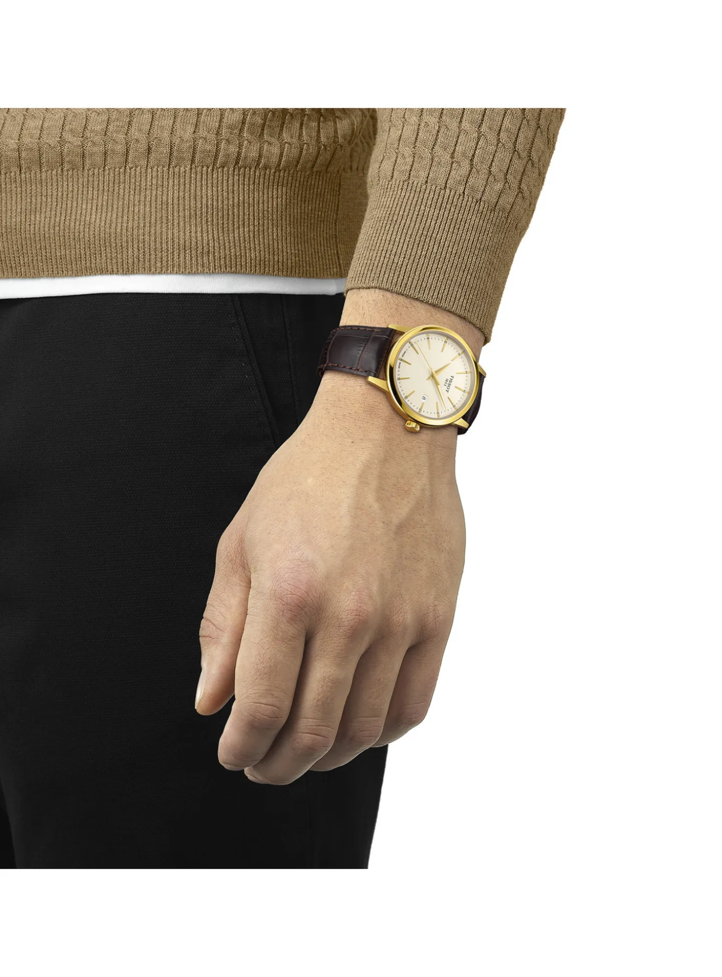 Montre Tissot Classic Dream cuir marron