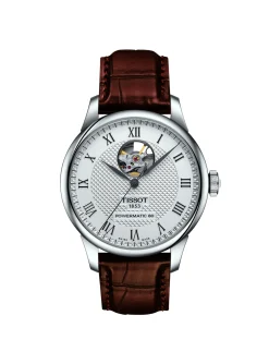 Montre Tissot Le Locle powermatic 80 open heart_x005f_x000D_cuir marron