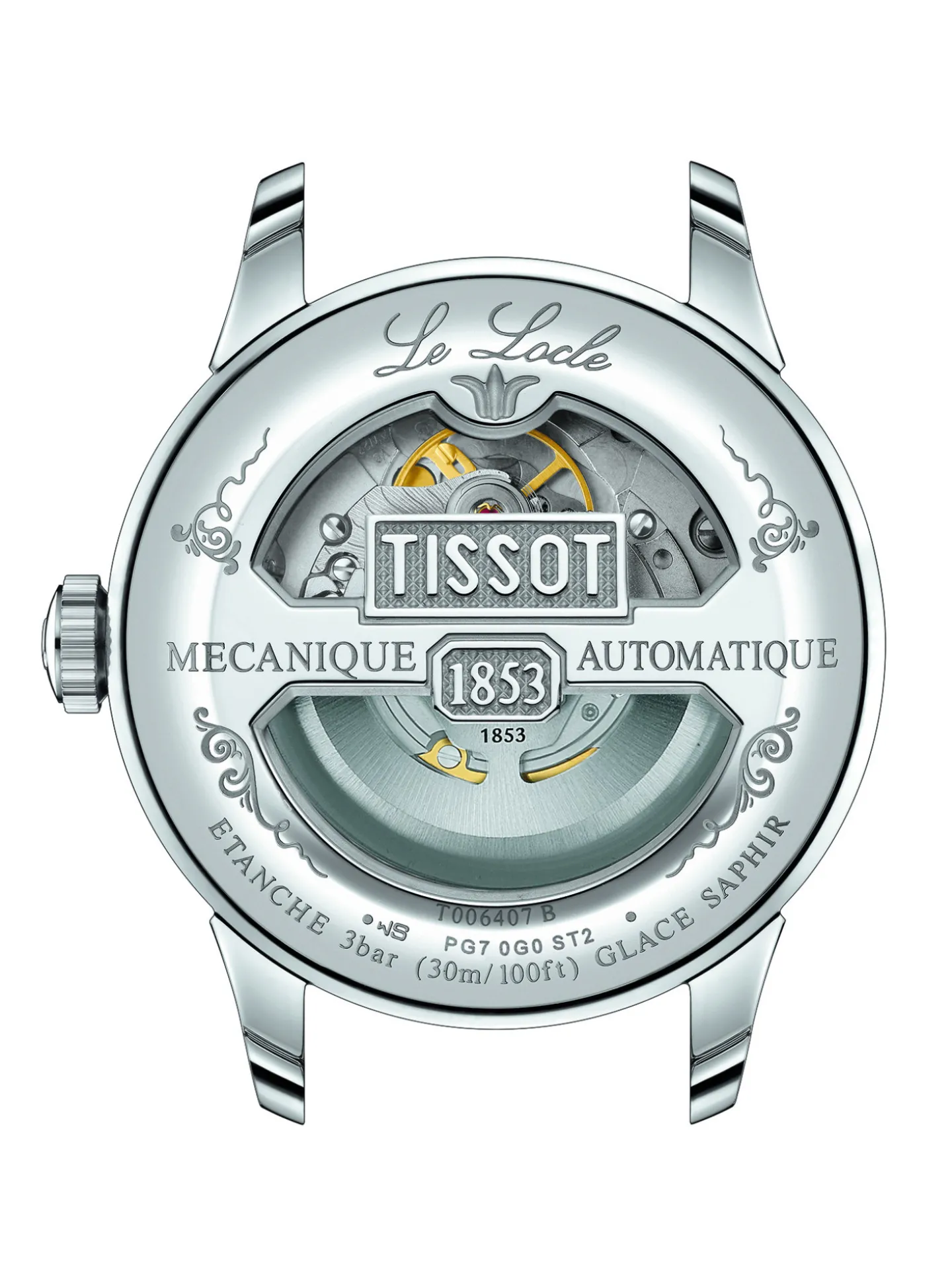 Montre Tissot Le Locle powermatic 80 open heart_x005f_x000D_cuir marron