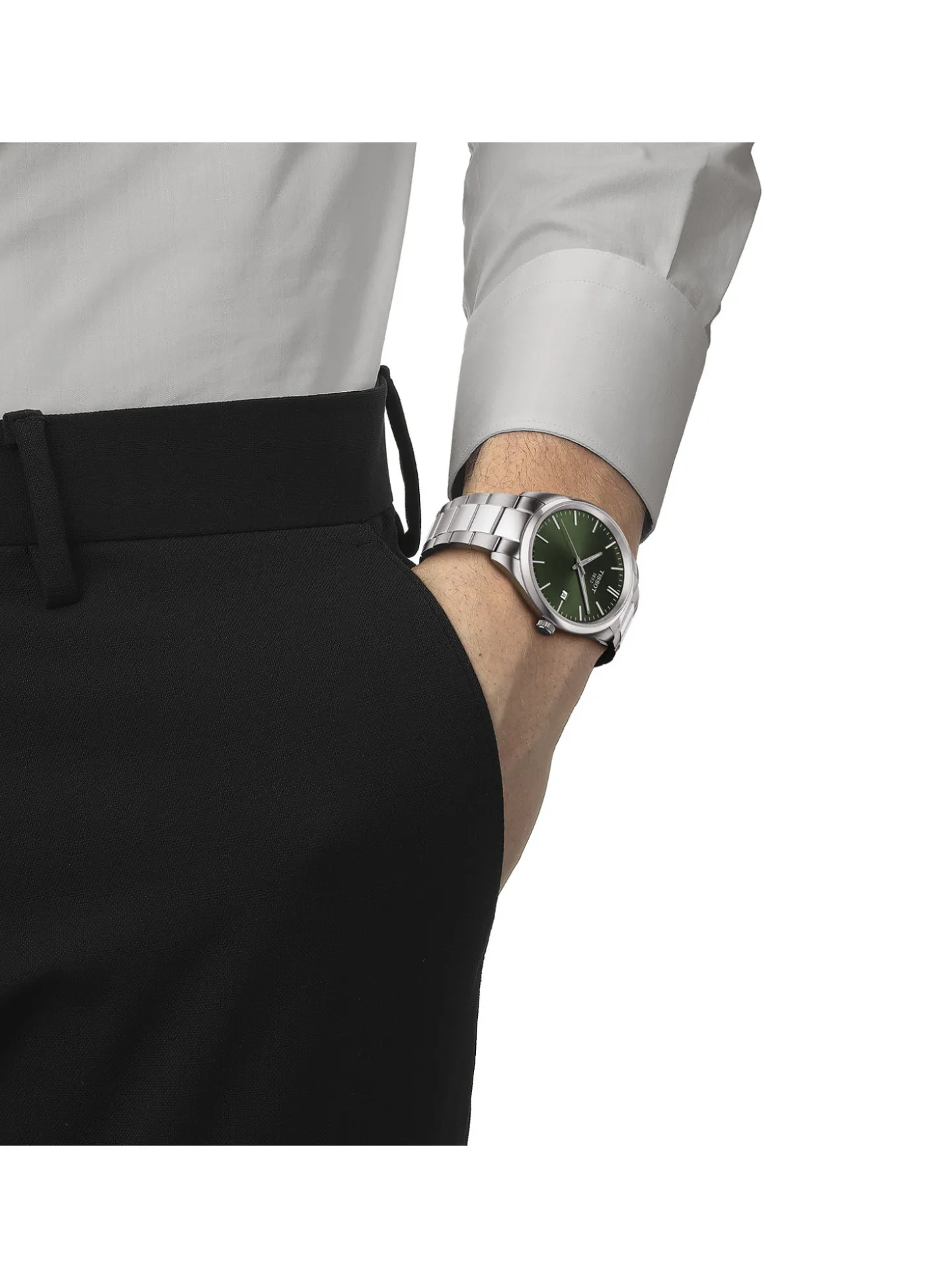 Montre Tissot PR100 acier cadran vert