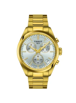 Montre Tissot PR100 chrono acier doré