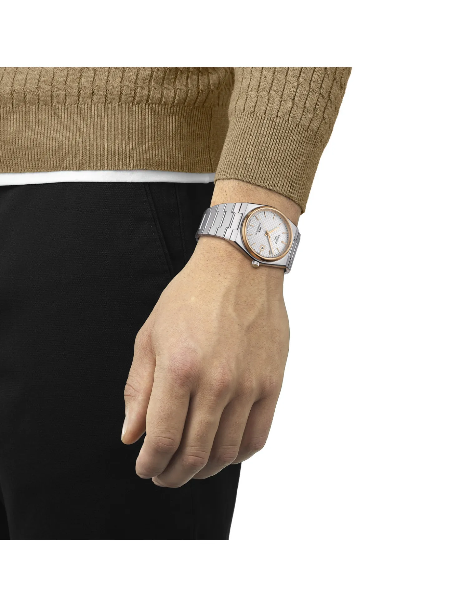 Montre Tissot PRX Powermatuc 80 acier_x005f_x000D_lunette cuivrée