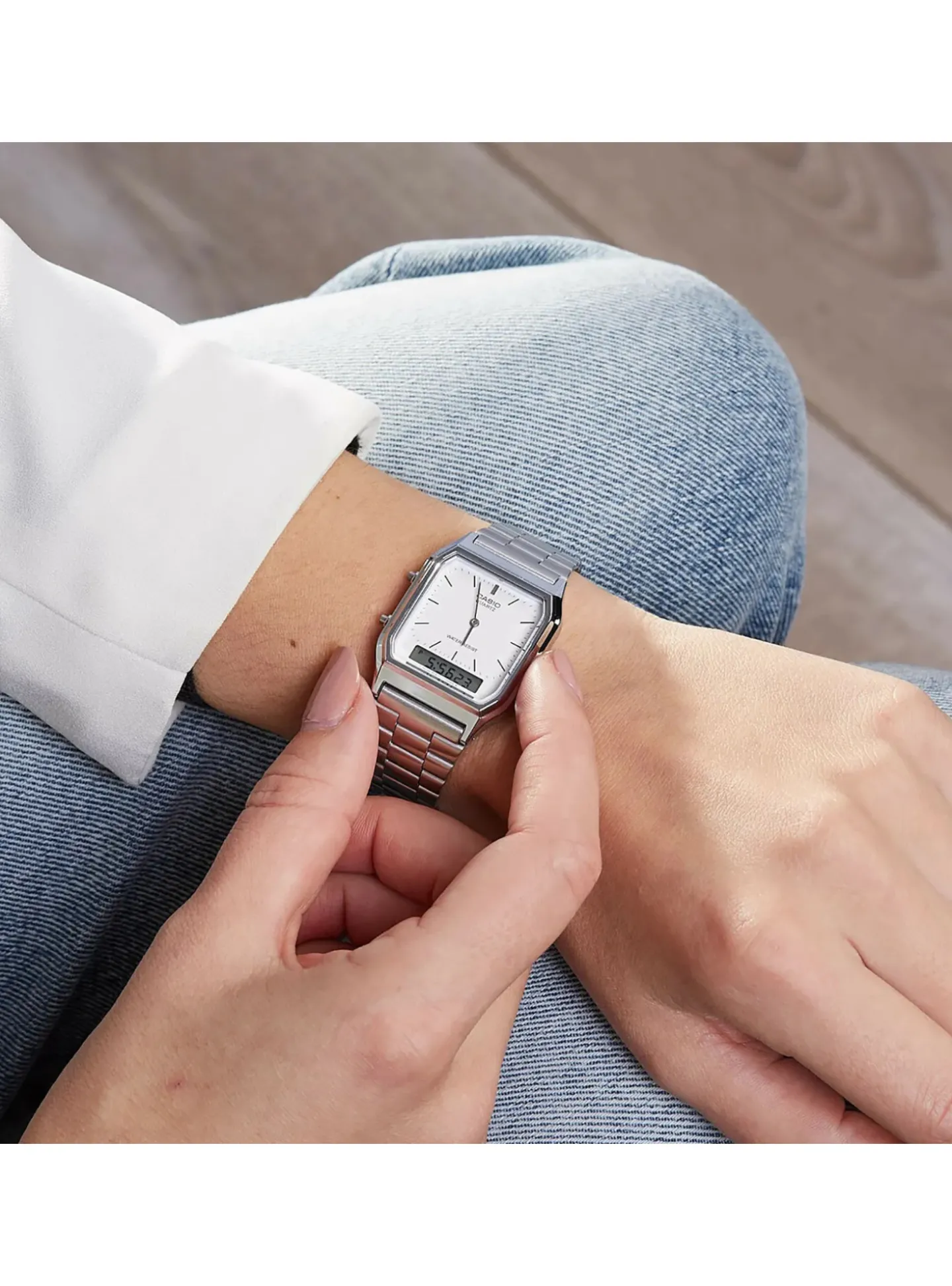 Montre Unisexe CASIO bracelet acier cadran grisCollection EDGY