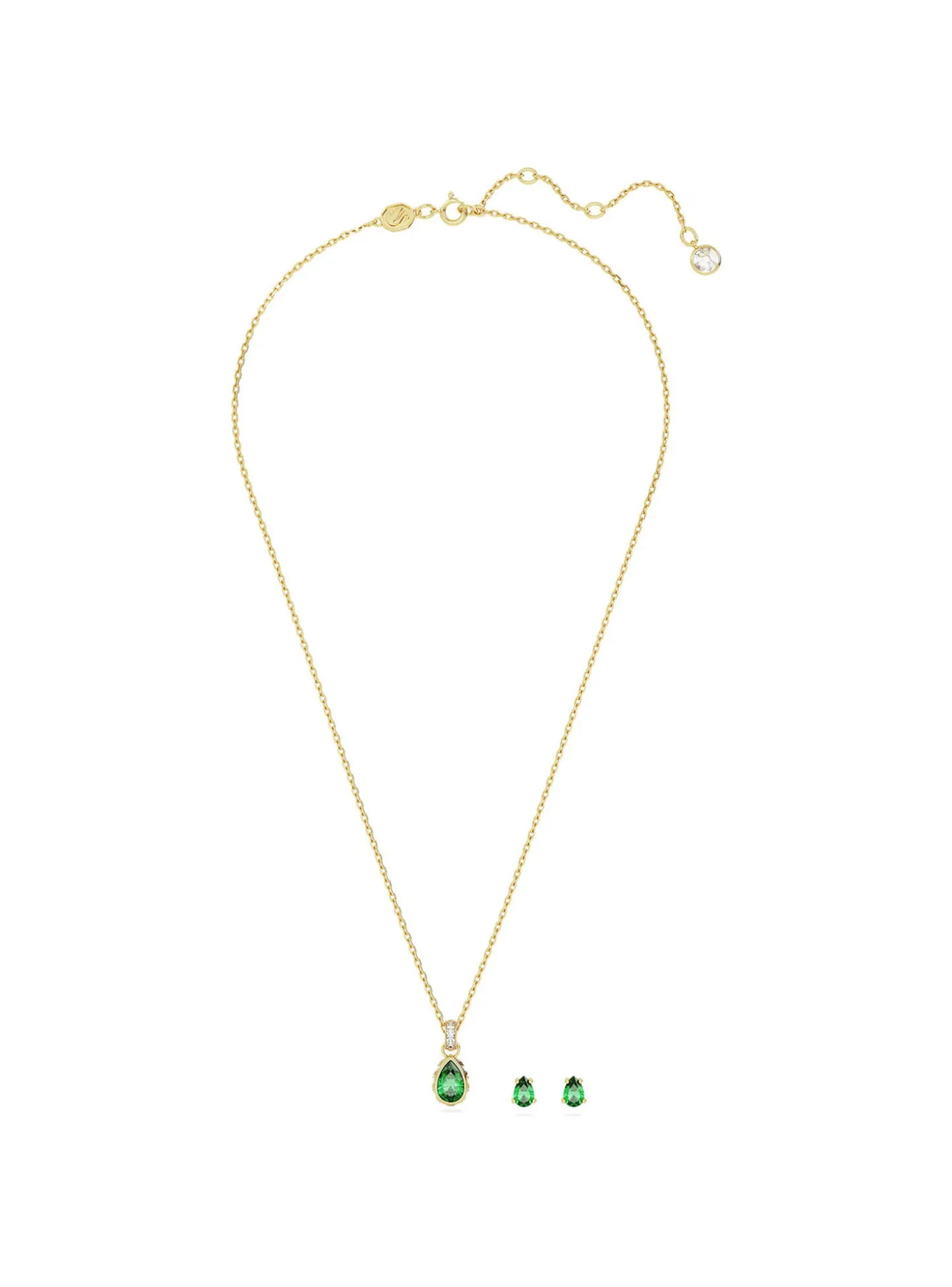 Parure Swarovski Chroma doré vert