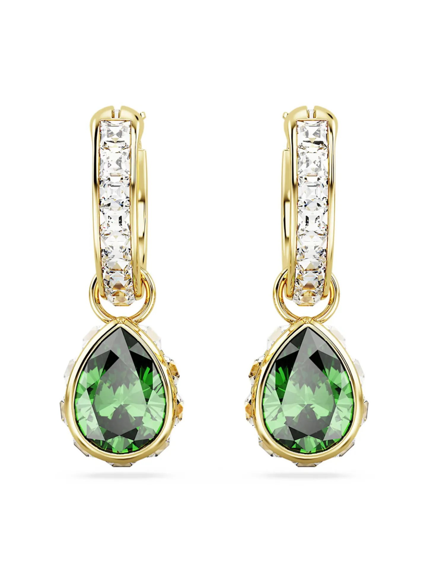 Pendants d'oreilles Swarovski Stilla poire verte