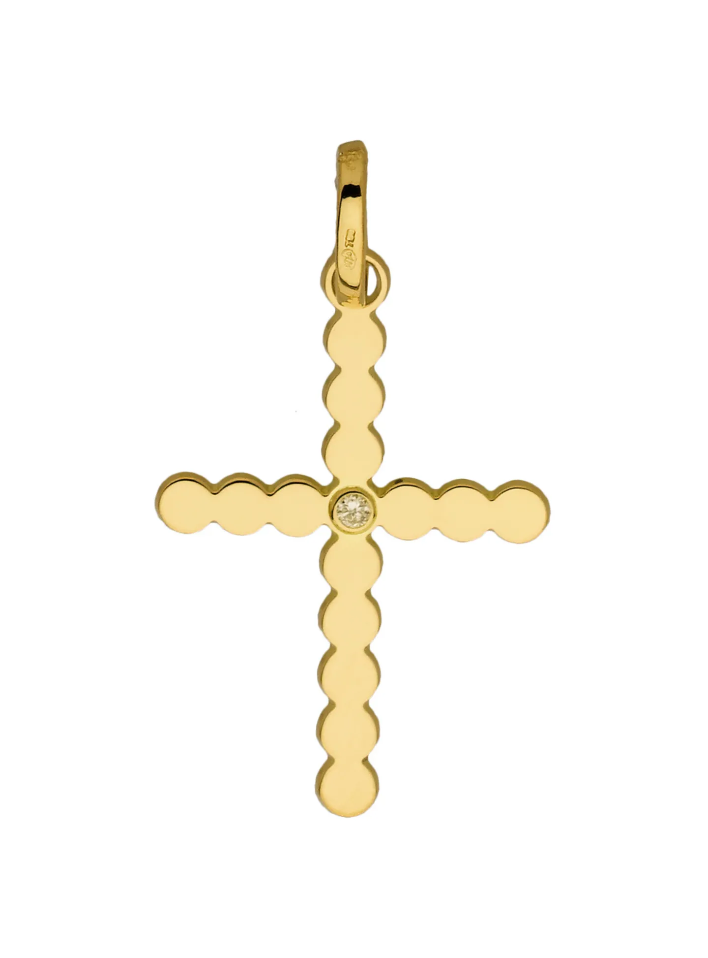Pendentif Braillaxis croix perlée or diamant