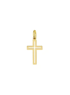 Pendentif Brillaxis croix ajourée or jaune 18 carats