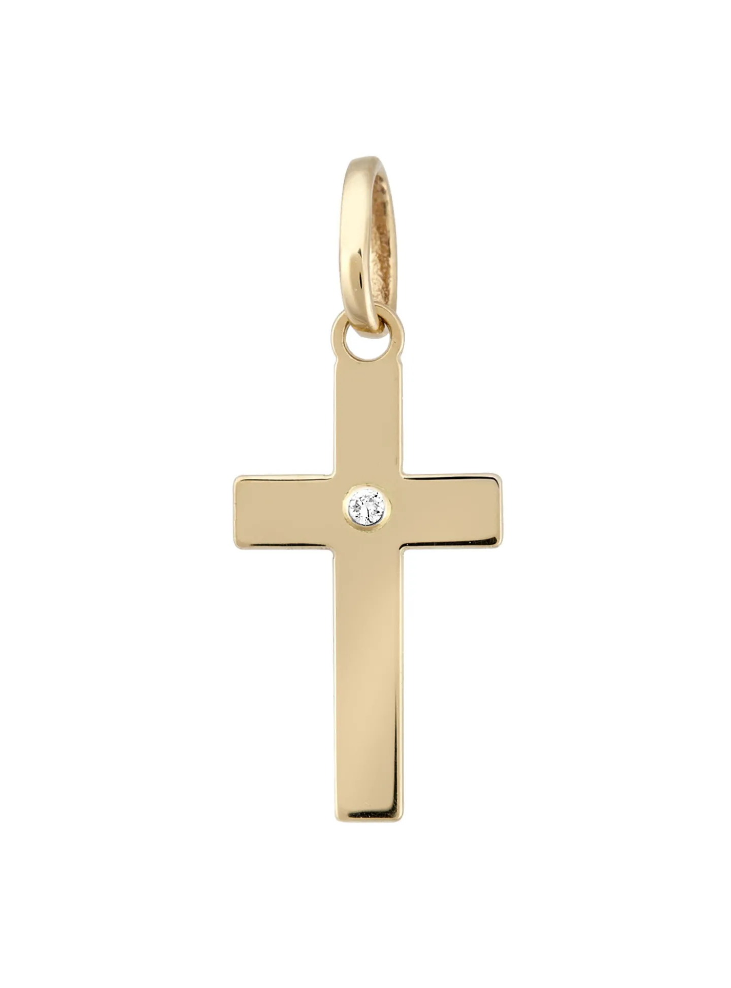 Pendentif Brillaxis Croix et diamant_x005f_x000D_or jaune 18k